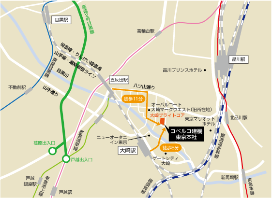 東京本社地図　広域