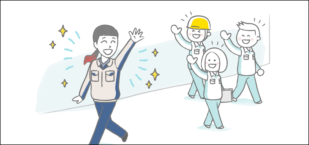 すれちがった社員に挨拶をするDさん