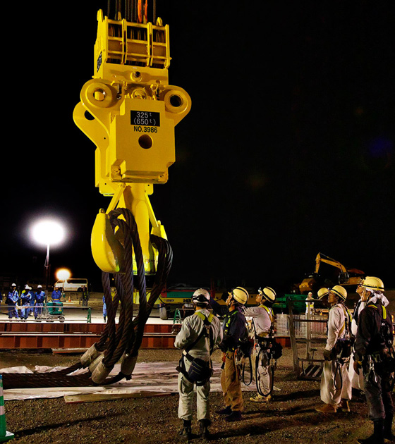 Cranes in action