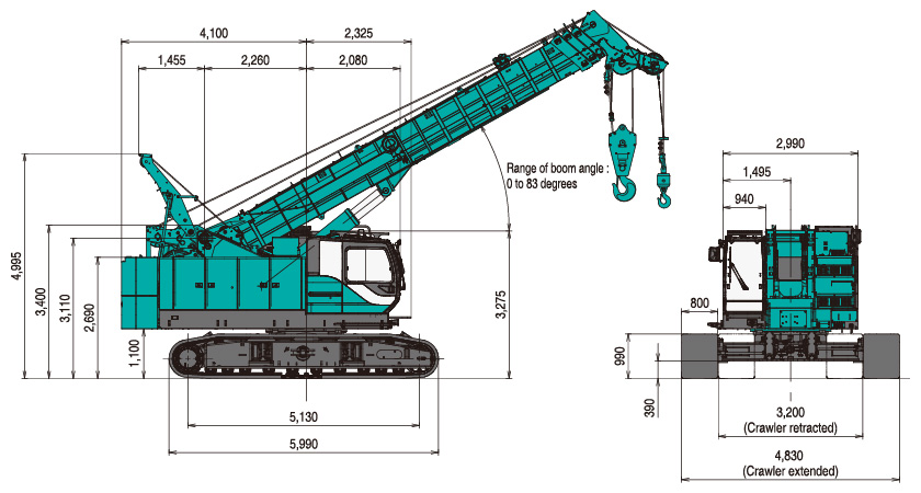 TKE750G General Dimensions