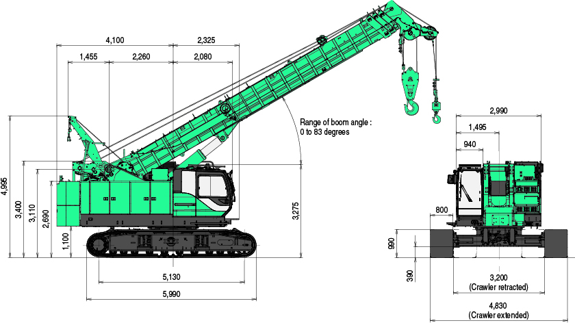 TKE750G General Dimensions